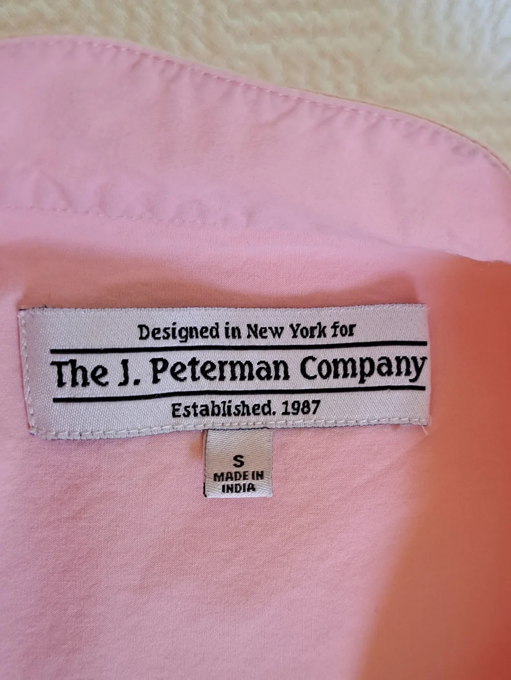 The J. Peterman Company Womens Marie Antoinette Pink Cotton Shirt Dress SM